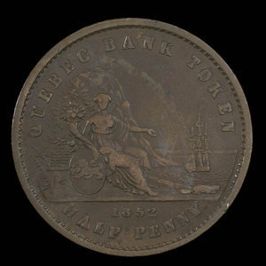 Canada, Quebec Bank, 1/2 penny : 1852