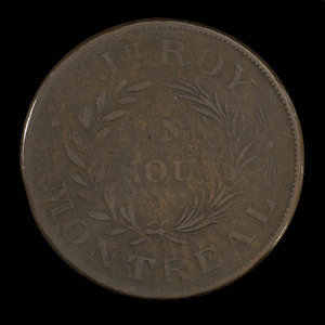 Canada, J.H. Roy, 1 sou : 1838