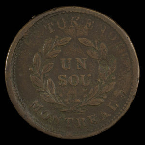 Canada, unknown, 1 sou : 1838