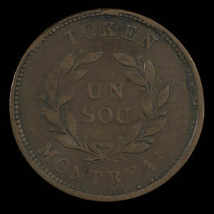 Canada, unknown, 1 sou : 1838