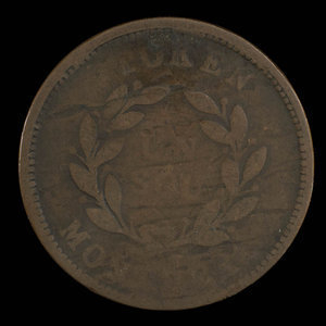 Canada, unknown, 1 sou : 1838