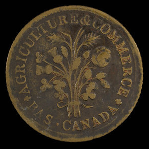 Canada, unknown, 1 sou : 1838