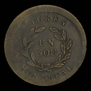 Canada, unknown, 1 sou : 1838