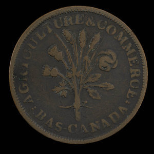 Canada, Dexter Chapin, 1 sou : 1838