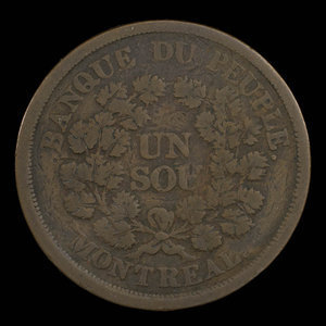 Canada, Banque du Peuple (People's Bank), 1 sou : 1838