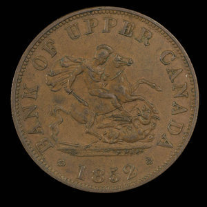 Canada, Bank of Upper Canada (York), 1/2 penny : 1852