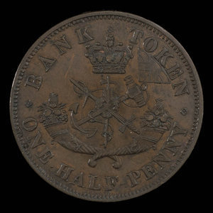 Canada, Bank of Upper Canada (York), 1/2 penny : 1852