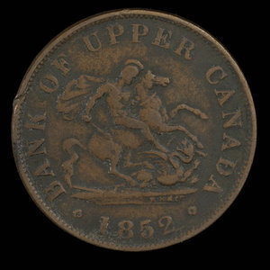 Canada, Bank of Upper Canada (York), 1/2 penny : 1852