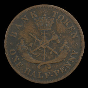 Canada, Bank of Upper Canada (York), 1/2 penny : 1852