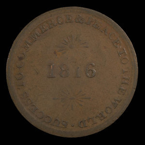 Canada, unknown, 1/2 penny : 1816