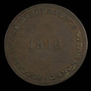 Canada, unknown, 1/2 penny : 1816