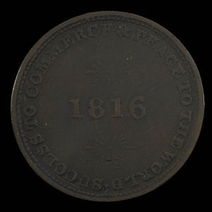 Canada, unknown, 1/2 penny : 1816