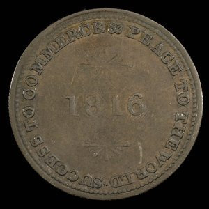 Canada, unknown, 1/2 penny : 1816