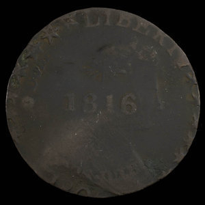 Canada, unknown, 1/2 penny : 1816