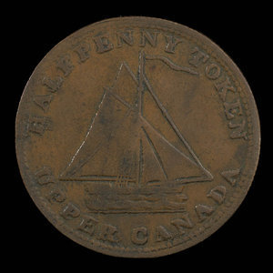 Canada, unknown, 1/2 penny : 1823