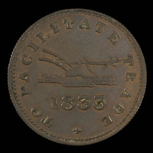 Canada, unknown, 1/2 penny : 1833