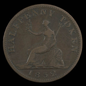 Canada, unknown, 1/2 penny : 1832