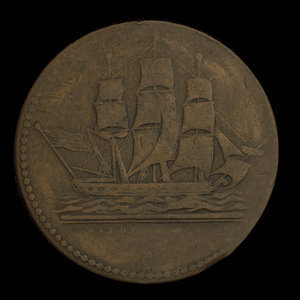 Canada, unknown, 1/2 penny : 1835