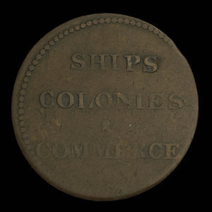 Canada, unknown, 1/2 penny : 1835