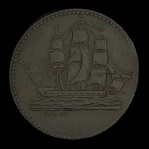 Canada, unknown, 1/2 penny : 1835