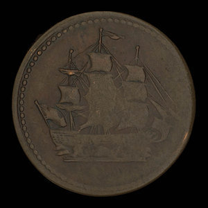 Canada, unknown, 1/2 penny : 1838