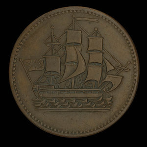 Canada, unknown, 1/2 penny : 1835