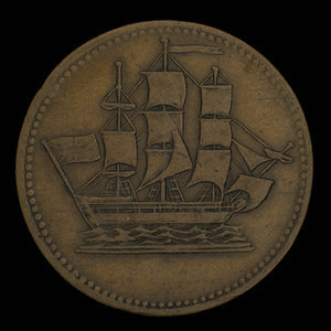 Canada, unknown, 1/2 penny : 1835