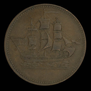 Canada, unknown, 1/2 penny : 1835