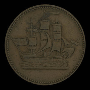 Canada, unknown, 1/2 penny : 1835