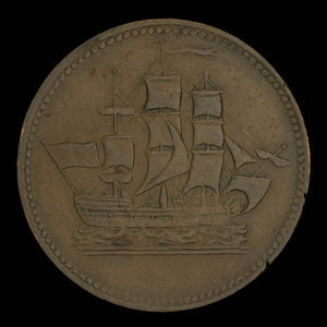 Canada, unknown, 1/2 penny : 1835