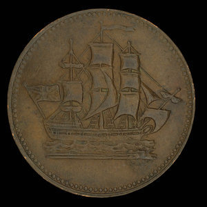 Canada, unknown, 1/2 penny : 1835