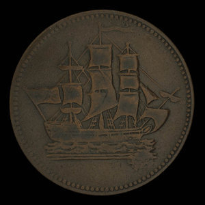 Canada, unknown, 1/2 penny : 1835