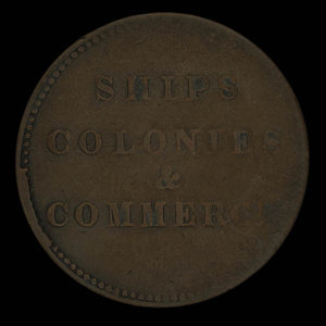 Canada, unknown, 1/2 penny : 1835