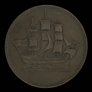 Canada, unknown, 1/2 penny : 1835