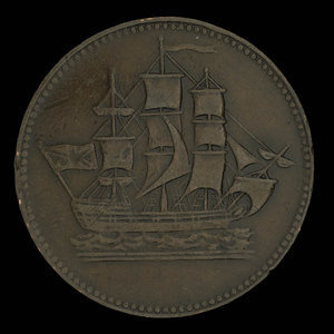 Canada, unknown, 1/2 penny : 1835