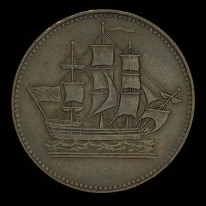 Canada, unknown, 1/2 penny : 1835