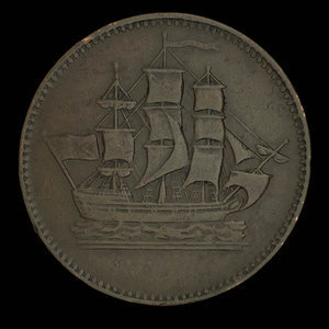 Canada, unknown, 1/2 penny : 1835