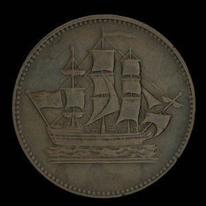 Canada, unknown, 1/2 penny : 1835