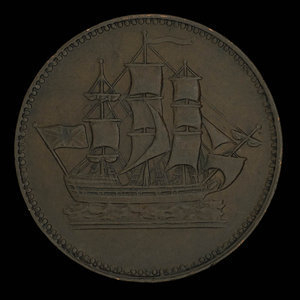 Canada, unknown, 1/2 penny : 1835