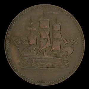 Canada, unknown, 1/2 penny : 1835