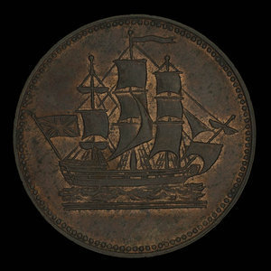 Canada, unknown, 1/2 penny : 1835