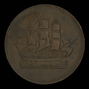 Canada, unknown, 1/2 penny : 1835