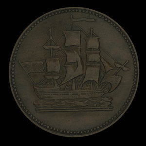 Canada, unknown, 1/2 penny : 1835