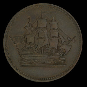 Canada, unknown, 1/2 penny : 1835