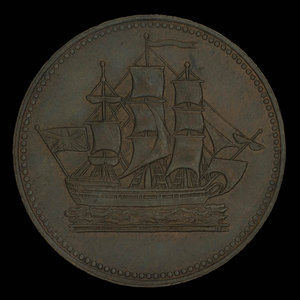 Canada, unknown, 1/2 penny : 1835