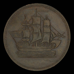 Canada, unknown, 1/2 penny : 1835