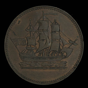 Canada, unknown, 1/2 penny : 1835