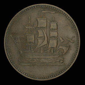 Canada, unknown, 1/2 penny : 1835