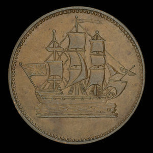 Canada, unknown, 1/2 penny : 1835