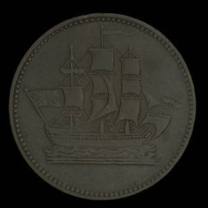 Canada, unknown, 1/2 penny : 1835